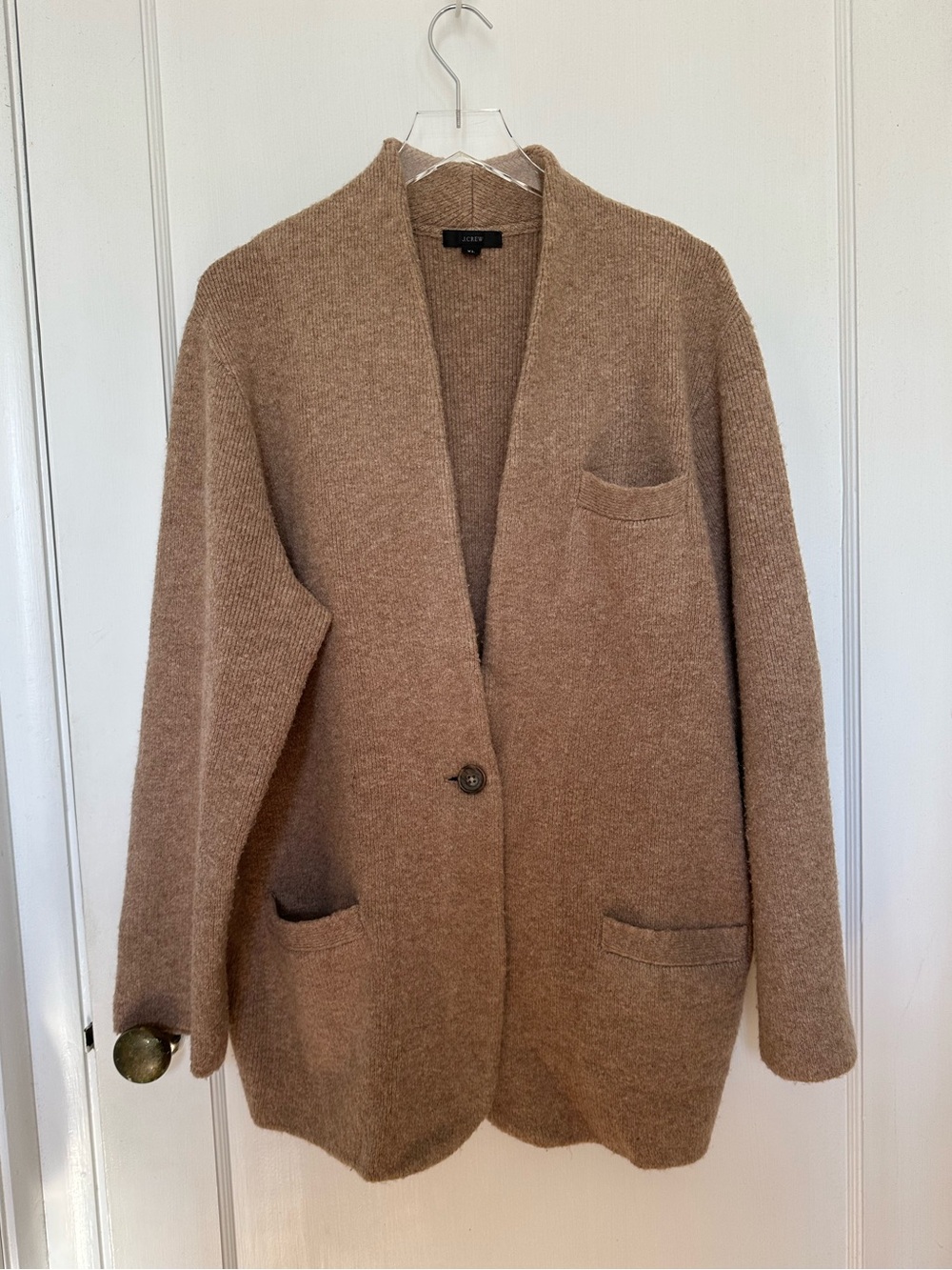 J. Crew Cocoon Sweater Blazer in Heather Mushroom - Picture 2 of 6